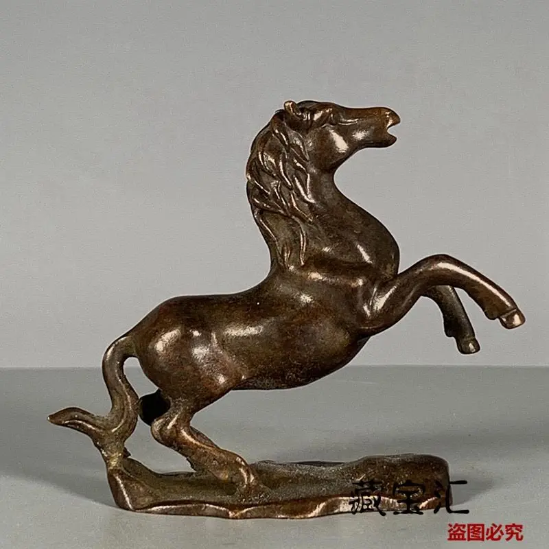 Ancient Collection From Rural Areas Twelve Zodiac Horse Wealth Attracting Good Luck Steed Horse Home Decor Sculpture Statue