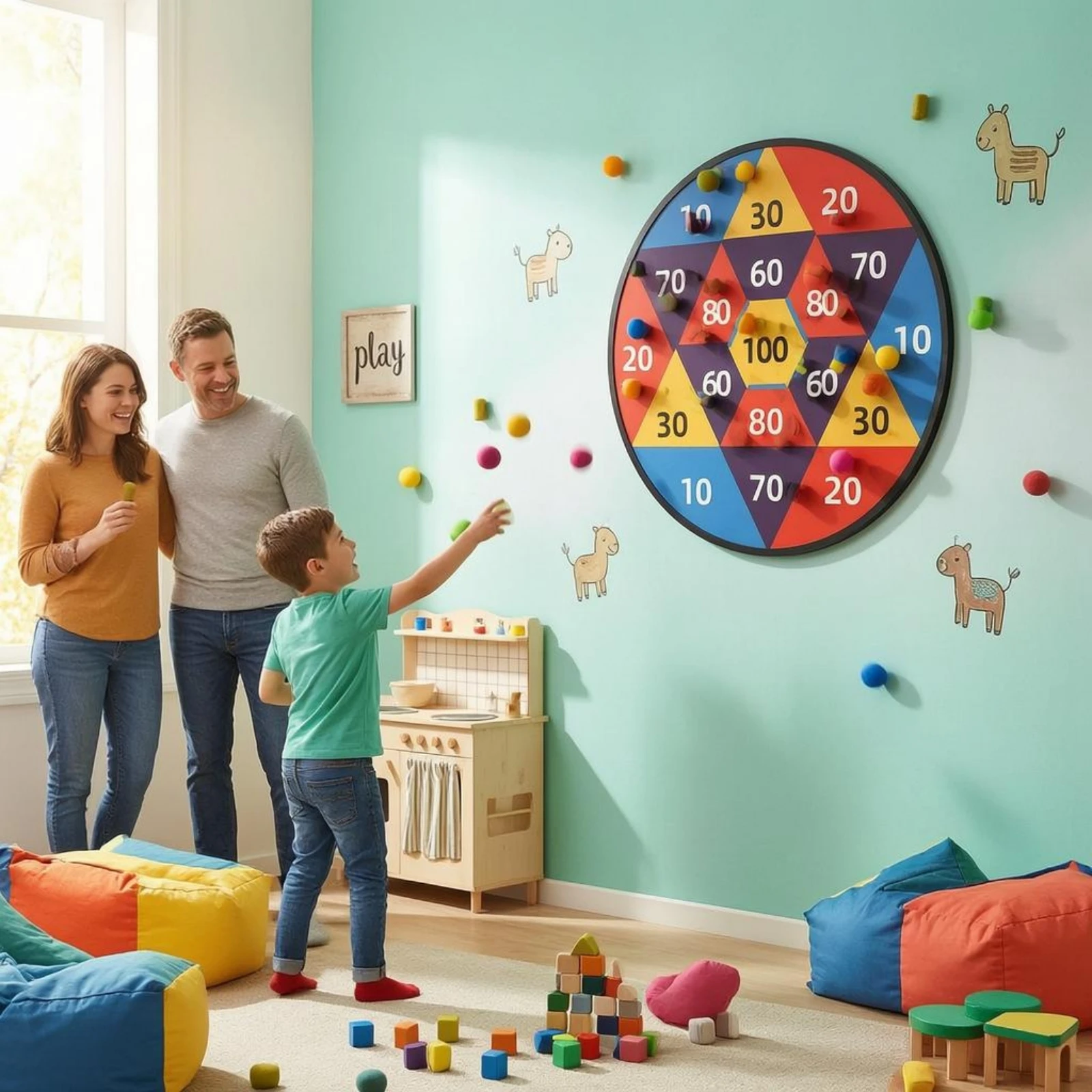 

Ball Toss Target Mat Concentric Zones Scoring Target Cloth Outdoor Game Large Numbers Recreation Equipment Bold Border
