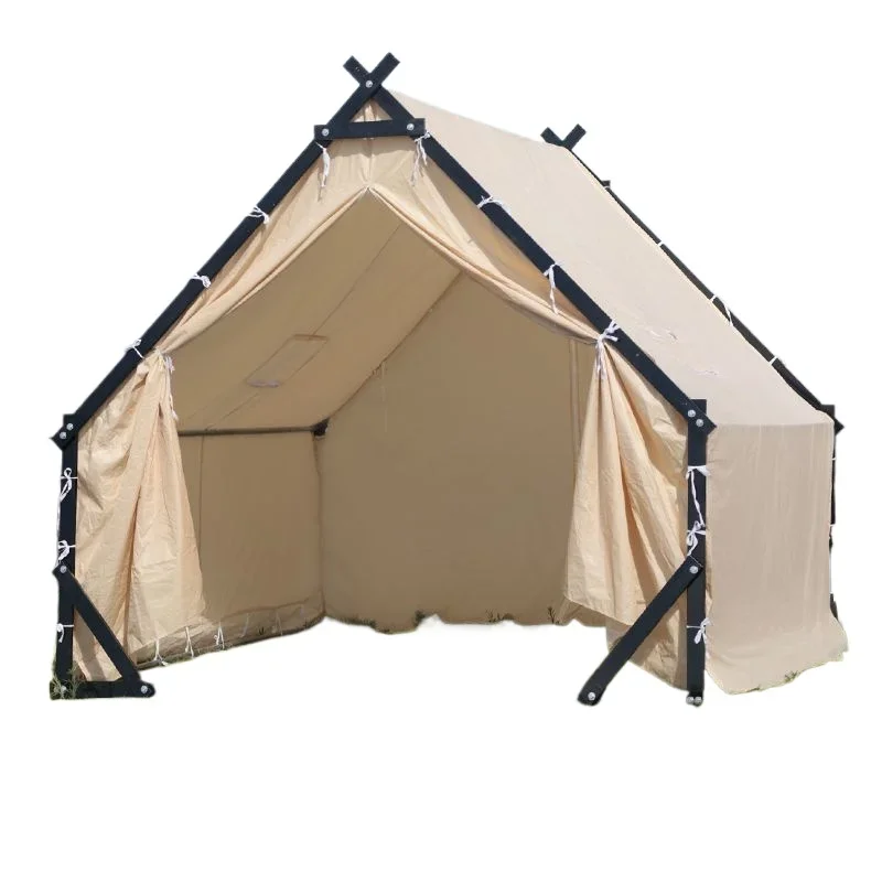 New awning, outdoor camping tent, wooden house, wrought iron tent, courtyard camp, famous four-corner tent