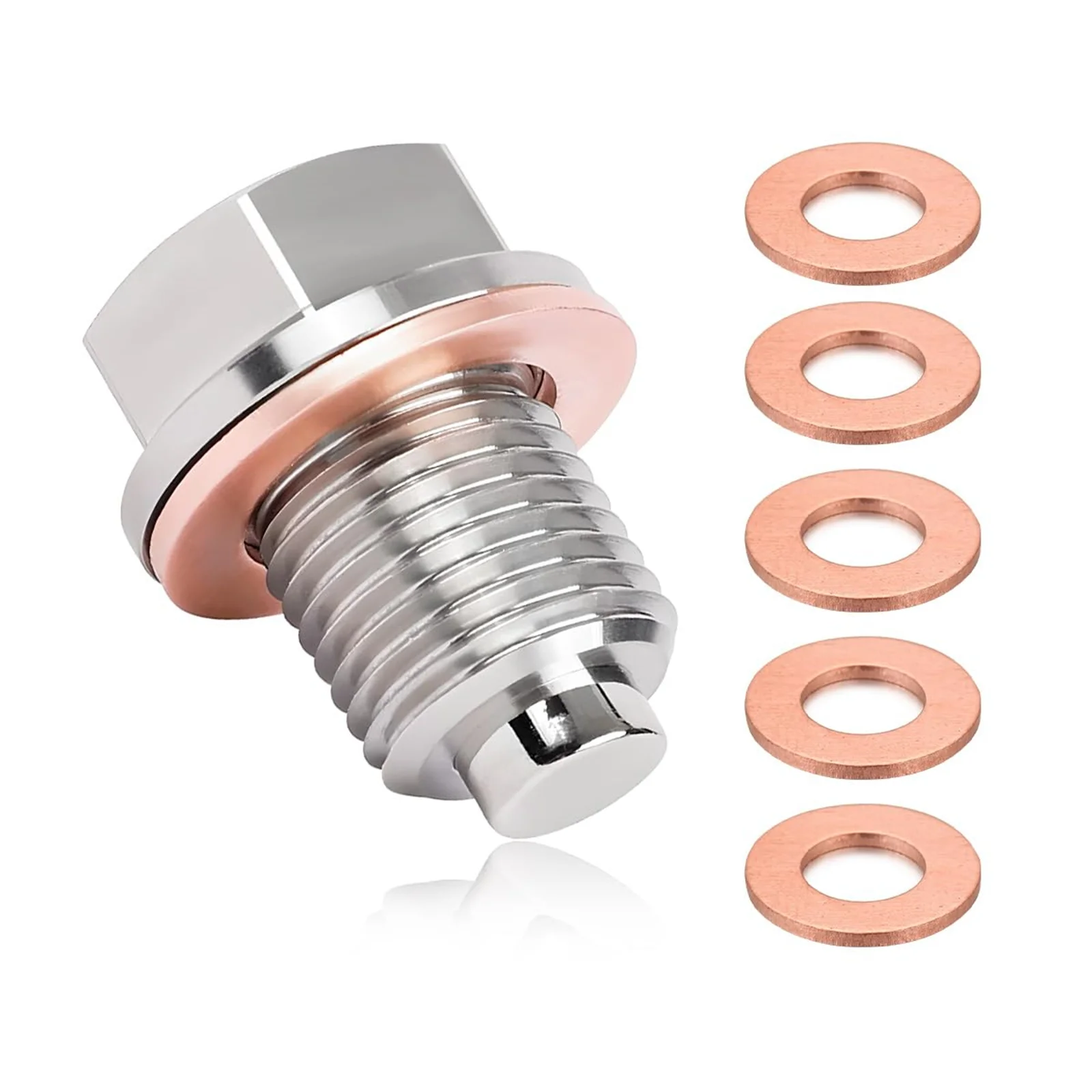 M14x1.5 Magnetic Drain Plug for Honda Ford Hyundai Mazda Oil Pan Bolt with High Strength Rare Earth Magnet and Metal Gasket ﻿ view 6