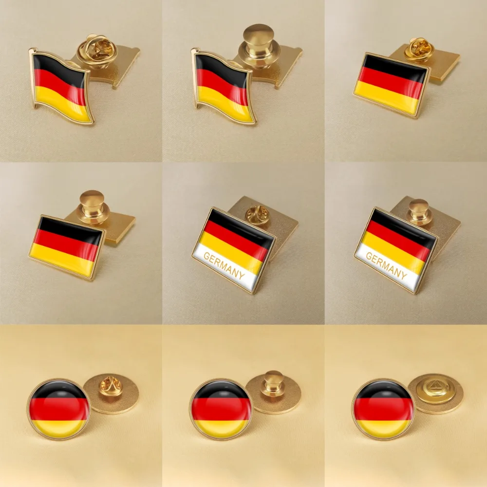 Germany National Flag Badge Butterfly Buckle Accessory Patriotic Flag Badge Lapel Pins