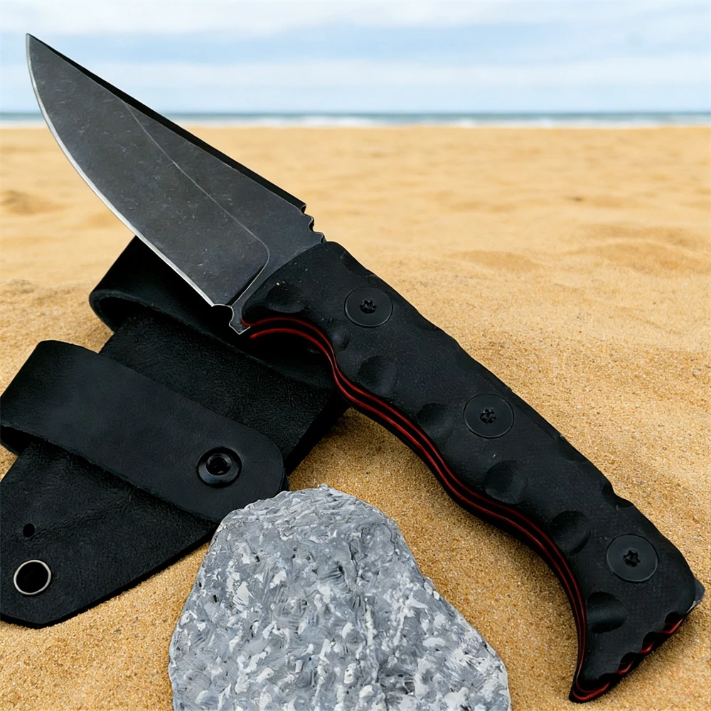 

Tactical EDC Fixed Blade Knife - 7Cr13Mov Steel with G10 Handle, Portable Multitool Survival Knives for Outdoor Hiking Tool