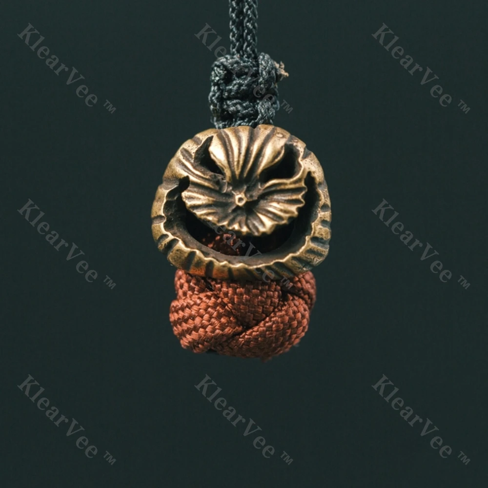 

Brass Pumpkin Skull EDC Umbrella Rope Weaving Knife Beads Outdoor Tool Pendant Backpack Keychain DIY Accessories