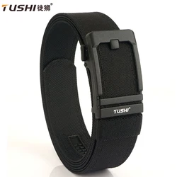 TUSHI Men's Gun Belt Army Outdoor Hunting Tactical Belt Canvas Nylon Military Belt Shooting Training Quick Hanging Pistol Belts