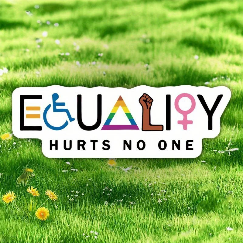 Equal Harm No Pride Vinyl Decal Multi-color Equality Symbol Self-adhesive Bumper Sticker for Car Laptop Water Bottle