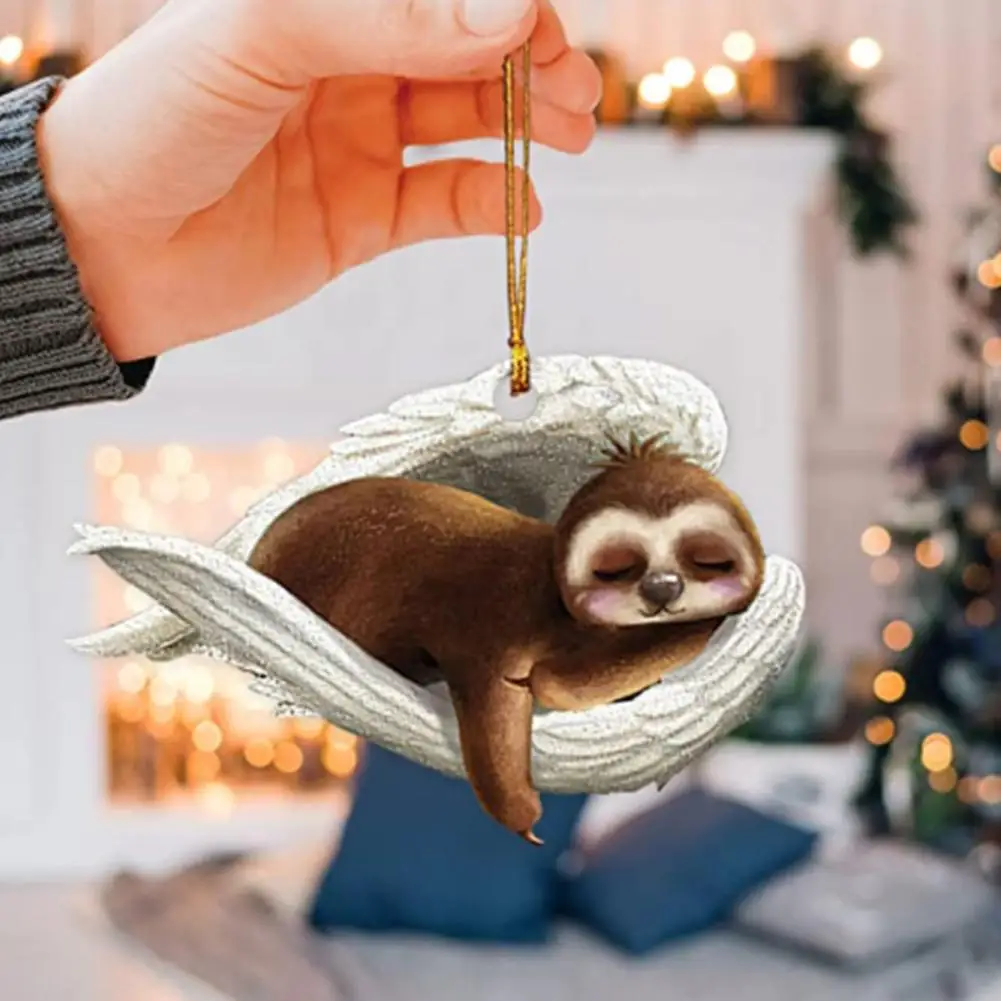 พวงกุญแจสุนัขเทวดานอนหลับน่ารักสำหรับรถยนต์/การตกแต่งบ้านของขวัญคริสต์มาสที่แขวนพวงกุญแจ