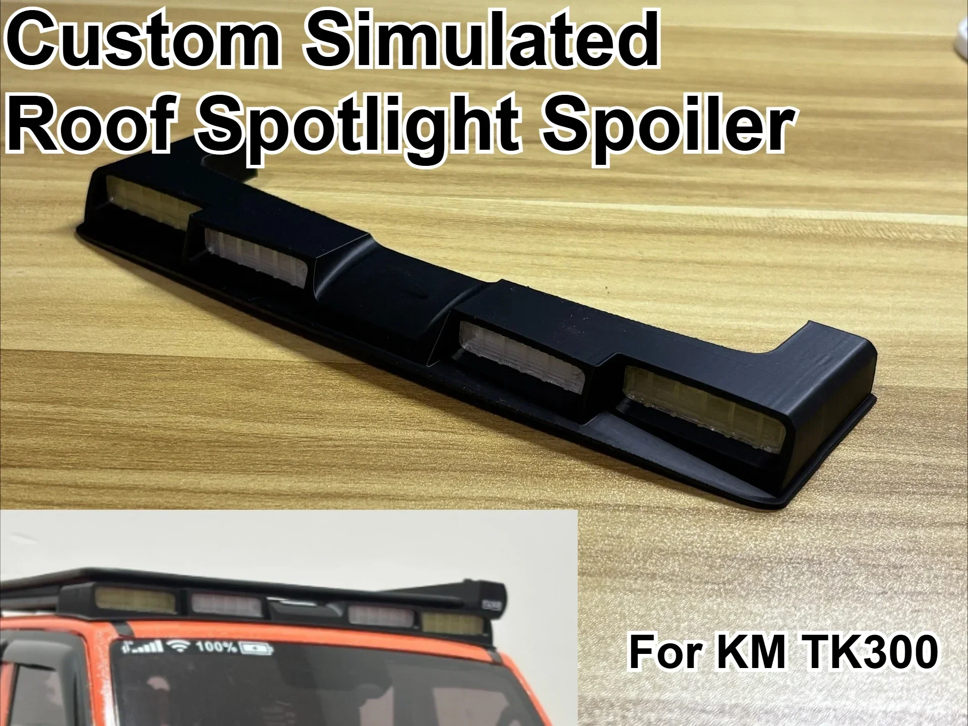 1/8 RC Offroad Crawler Simulated Roof Spotlight Spoiler Custom Model Number For KM TK300 Decorative Styling Decor Upgrade Parts
