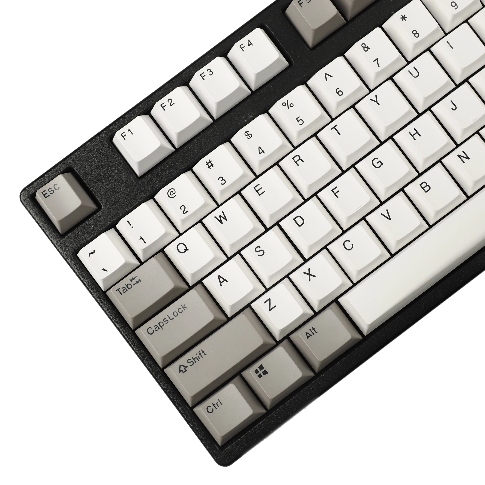 YMDK 108 PBT Cherry Profile Double Shot Gray White Non Shine Through For Standard ANSI 104 87 61 MX Mechanical Keyboard