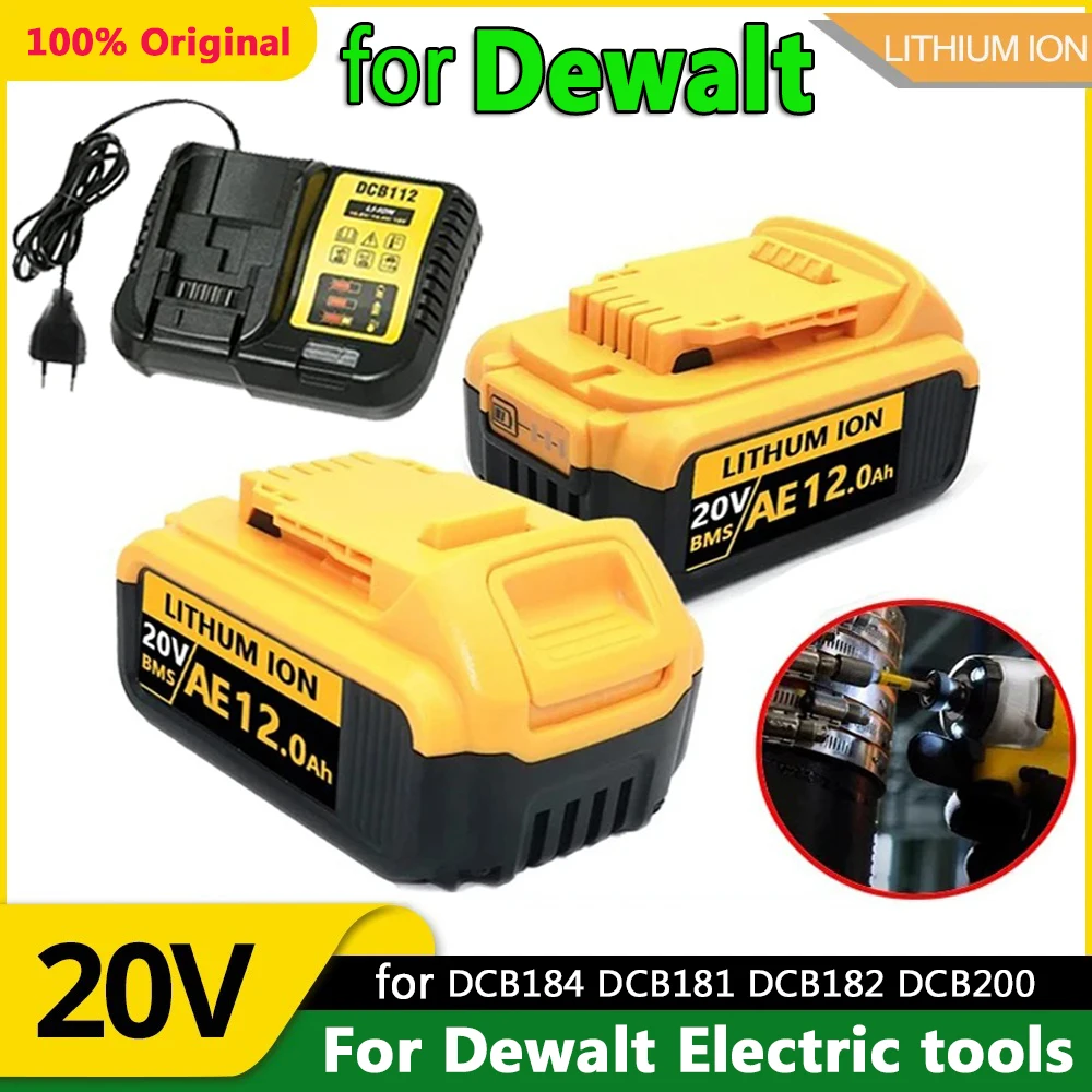 20V for Dewalt battery rechargeable lithium-ion battery replacement 18V/20V DCB200 DCB184 DCB182 DCB181 DCB182 DCB201 DCB206