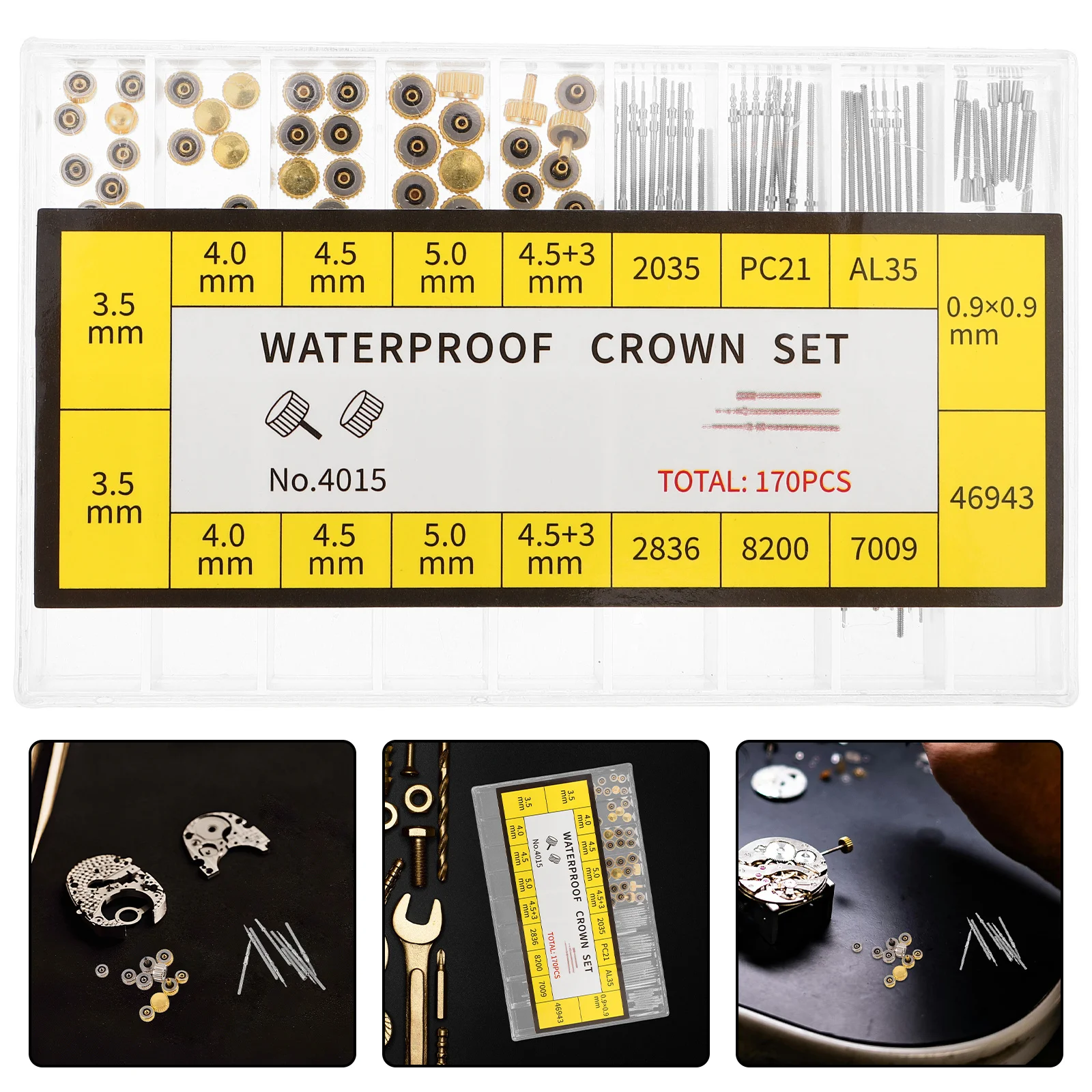 1 Box Crown Repair Kit Spring Bar Stem Extender Precision Tools For Watchmakers Portable Watch Maintenance Replacement Parts