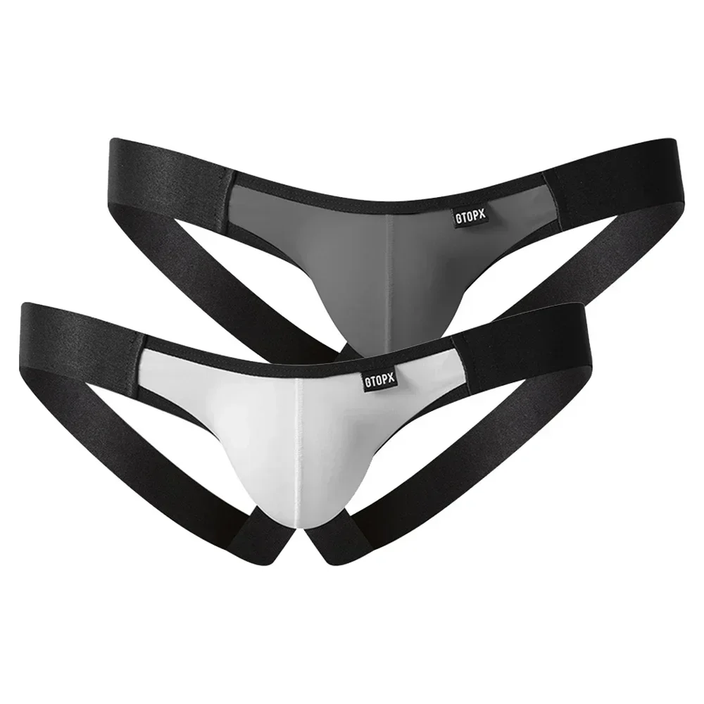 

Sexy Underwear For Men Thongs Jockstrap Supporter Low-Rise Open Crotch Bulge Pouch Panties Thong Underpants Man