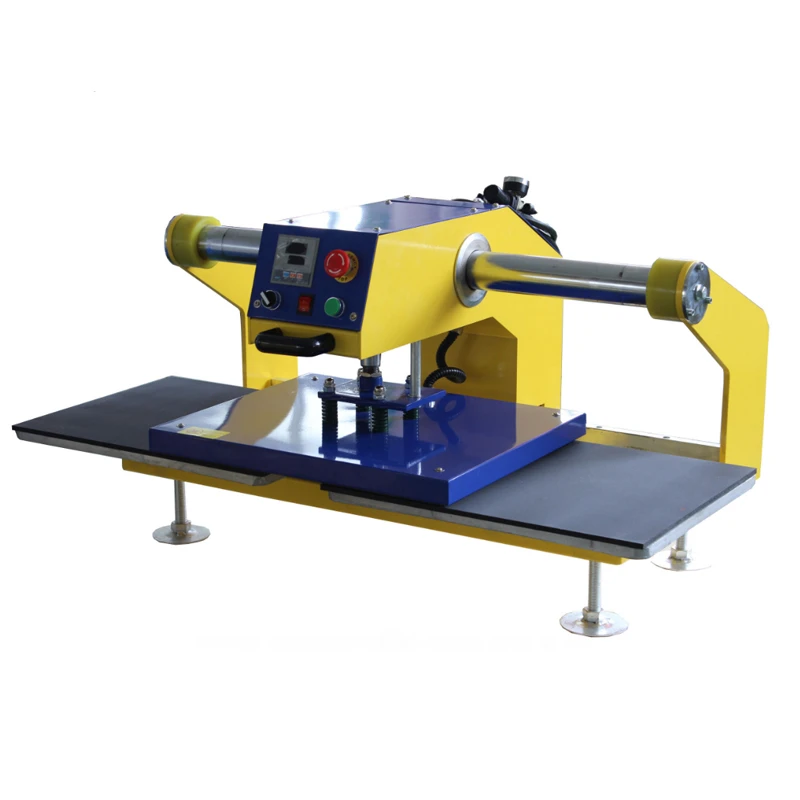 Pneumatic double station heat transfer printing machine 38*38cm movable high pressure garment sweater ironing drilling machine