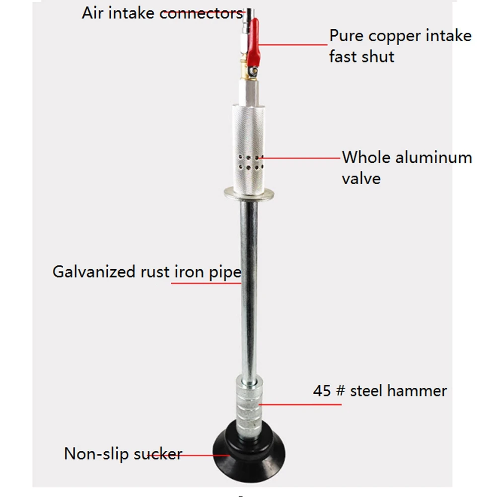 Extractor de abolladuras neumático para coche, Kit de herramientas de ventosa para reparación de carrocería, martillo deslizante