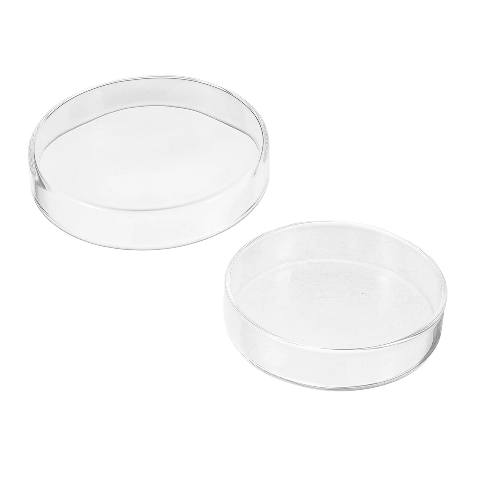 1 Juego de placa de Petri de vidrio para platos de cultivo celular, suministros de laboratorio engrosados, visibilidad clara con tapa, ciencia Autoclavable