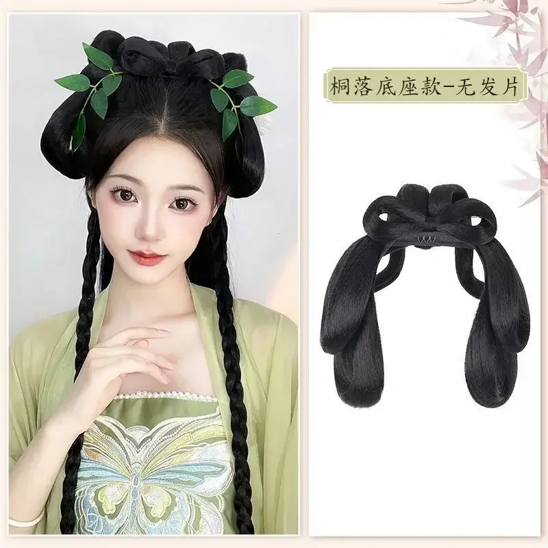 

Hanfu Косплей Парики Женщины Черный Аниме Древние Китайские Парики Hanfu Головные Уборы Аксессуары Hanfu Длинные Прямые Парики Черный Парик Повязка на Голову