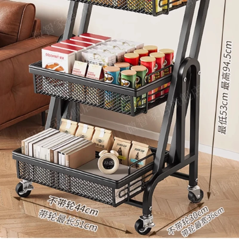 Wózek na artykuły piśmienne o dużej pojemności, wyjmowany, składany, ze stali węglowej, na przekąski, do przechowywania w sypialni, przy biurku.