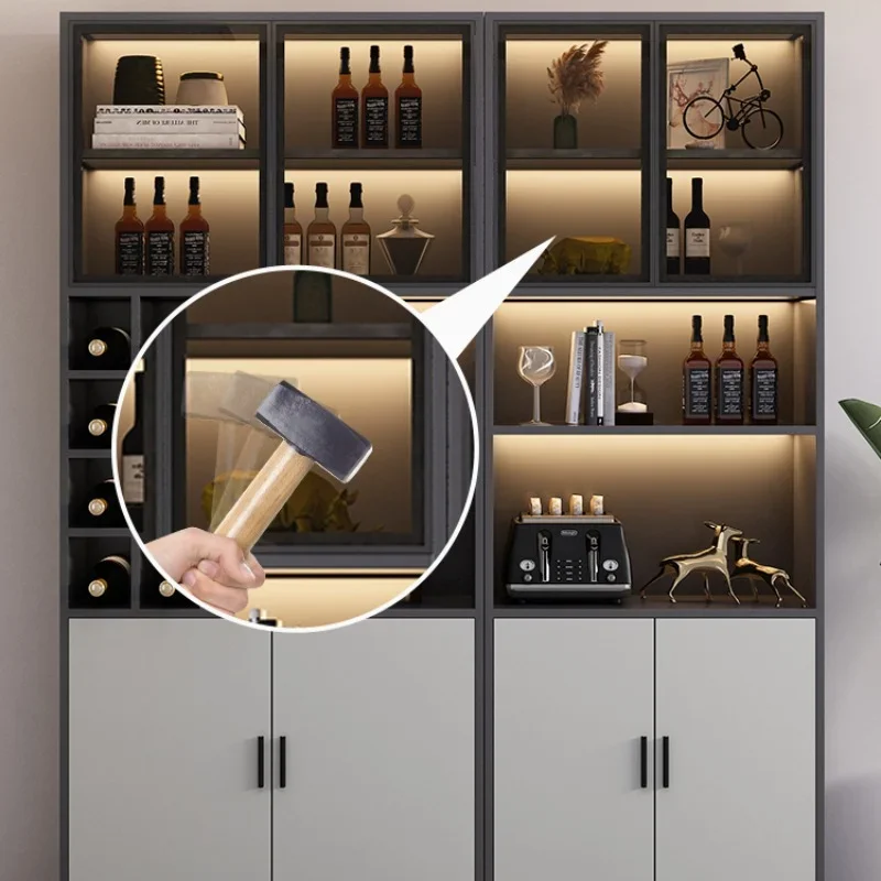 Display Storage Wine Cabinets Modern Glass Simplicity Restaurant Wine Cabinets Luxury Wall Meuble Vin Bar Furniture QF50JG