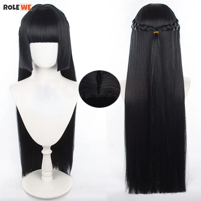 Hoshimi Miyabi Cosplay Wig Game Hoshimi Miyabi Long Straight Black Heat Resistant Synthetic Hair Anime Wigs + Wig Cap