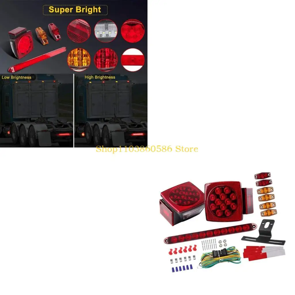 242A ABS Plastic LED Tail Lights For 12V Vehicles Including Trucks Trailers And RVs With High Visibility Easy Installation