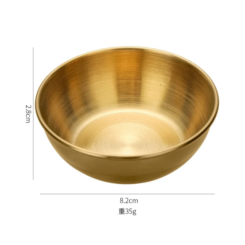 1/2/4pcs Stainless Steel Golden Sauce Dishes Appetizer Seasoning Serving Dishes Sets Tray Spice Plates Kitchen Tableware