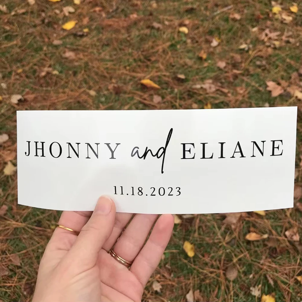 

2Pcs Customized Name Vinyl Stickers Wedding Sign Table Plan Decal Find Your Seat Stickers for Mirror Wedding Reception