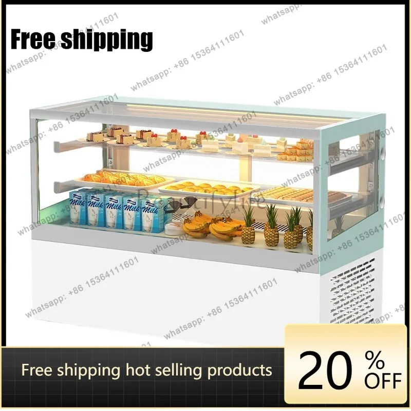 Commercial Cake Display Cabinet Fruit Refrigerated and Fresh Sushi Beverage Glass Display Cabinet