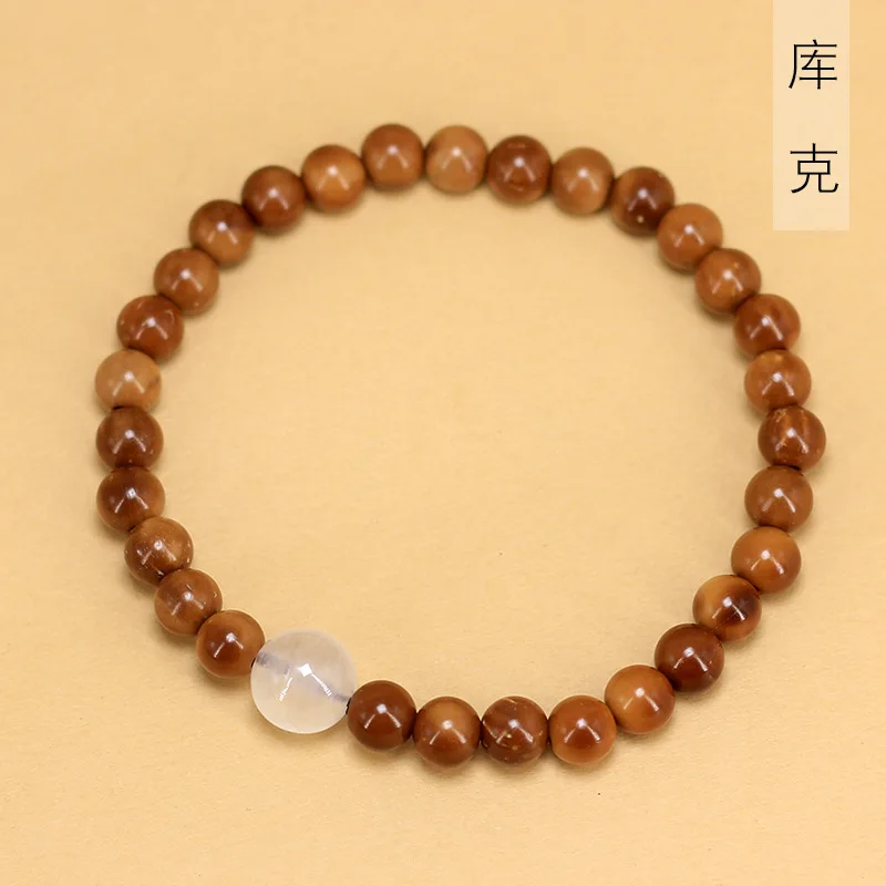 Kuke DIY Moon White Bracelet, 0.6mm, Simple Style, Unisex Prayer Beads, Handheld Decorative Jewelry