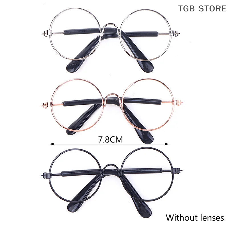 1 Uds. Gafas sin lentes con montura redonda, gafas para muñecas de 20cm, gafas en miniatura, accesorios de vestir para muñecas de juguete