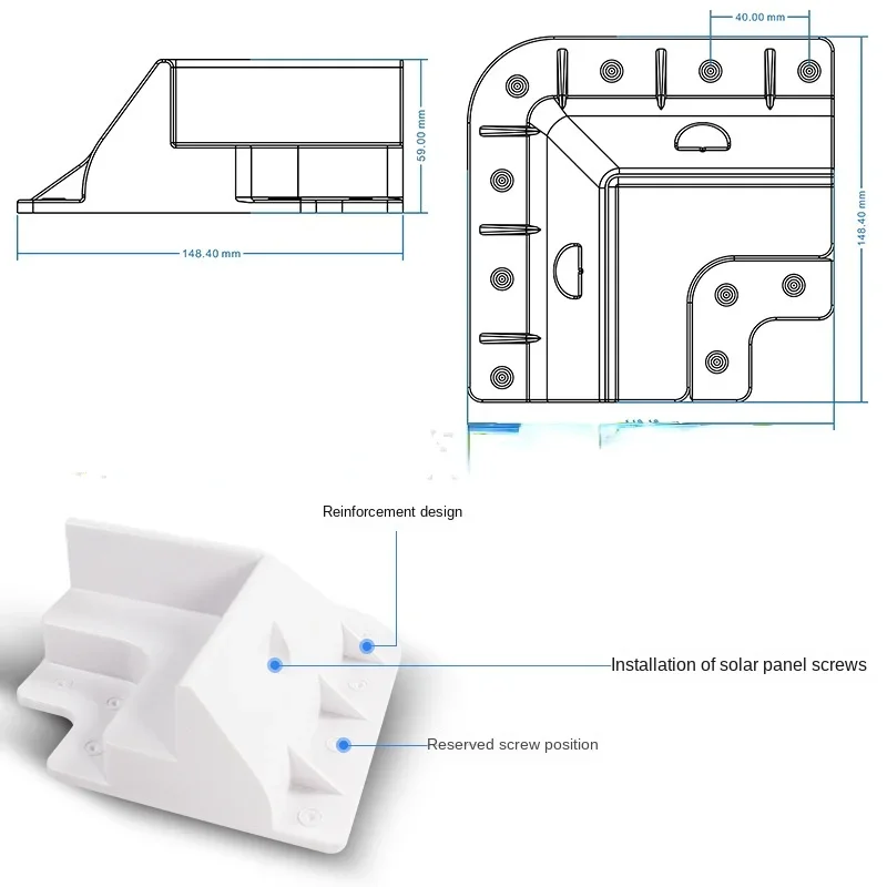 Trailing RV RV Solar Panel Bracket Photovoltaic Installation Bracket Base Photovoltaic Junction Box