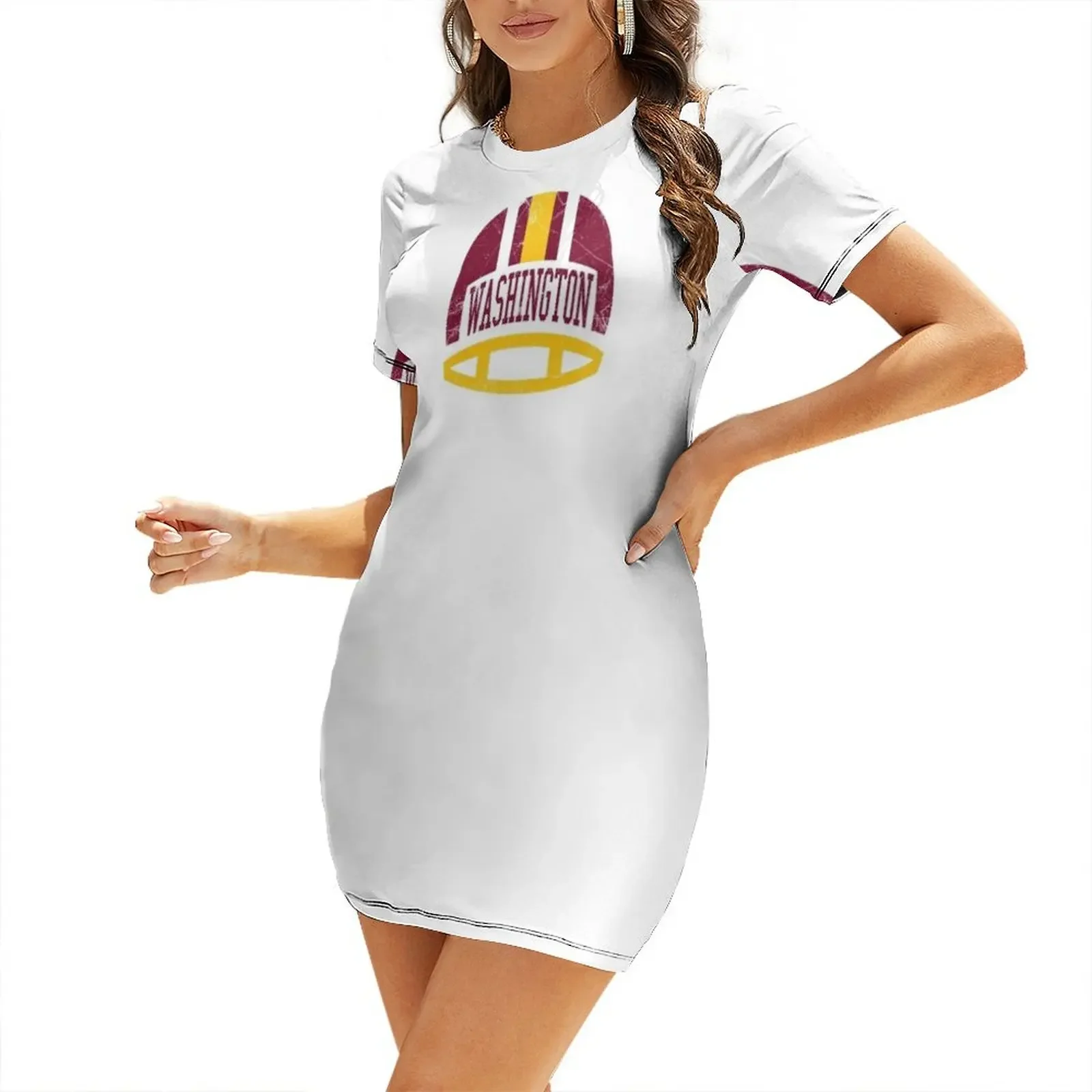 

Washington Retro Helmet - White Short-Sleeved Dress african dresses for woman chic and elegant woman dress