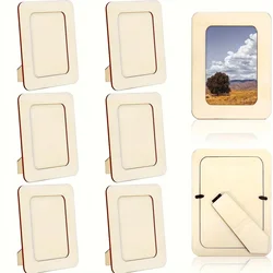 6pcs cornici in legno per artigianato foto in piedi cartolina cornice Set incompiuto fai da te Keepsake Kit Decoratable Coards