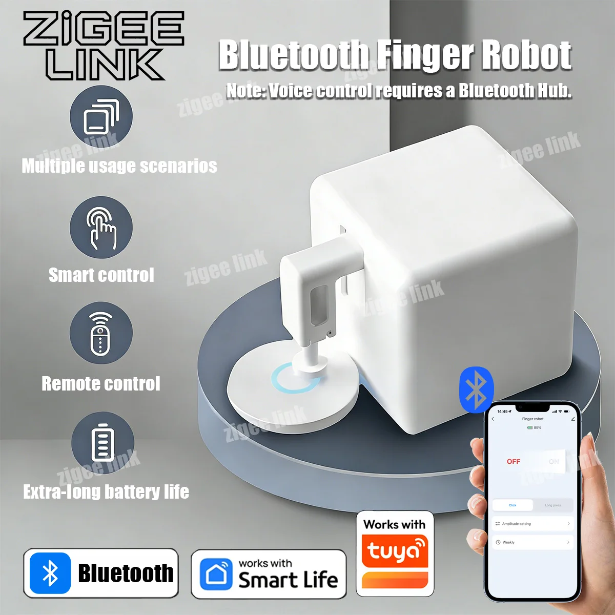 Bluetooth Smart Fingerbot Switch Finger Robot Button Pusher Remote Control Work With Tuya Alexa Google Home Voice Assitant