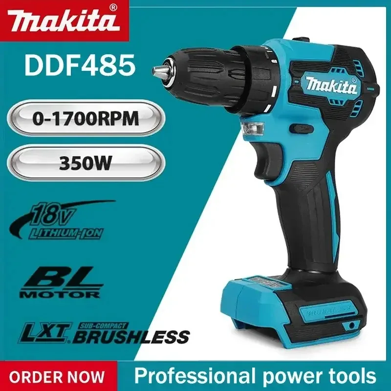 

Бесщеточная дрель Makita DDF485 18В, крутящий момент 40 Н·м, 0-2200 об/мин, с быстрозажимным патроном 1/2 дюйма, для шуруповерта и дрели
