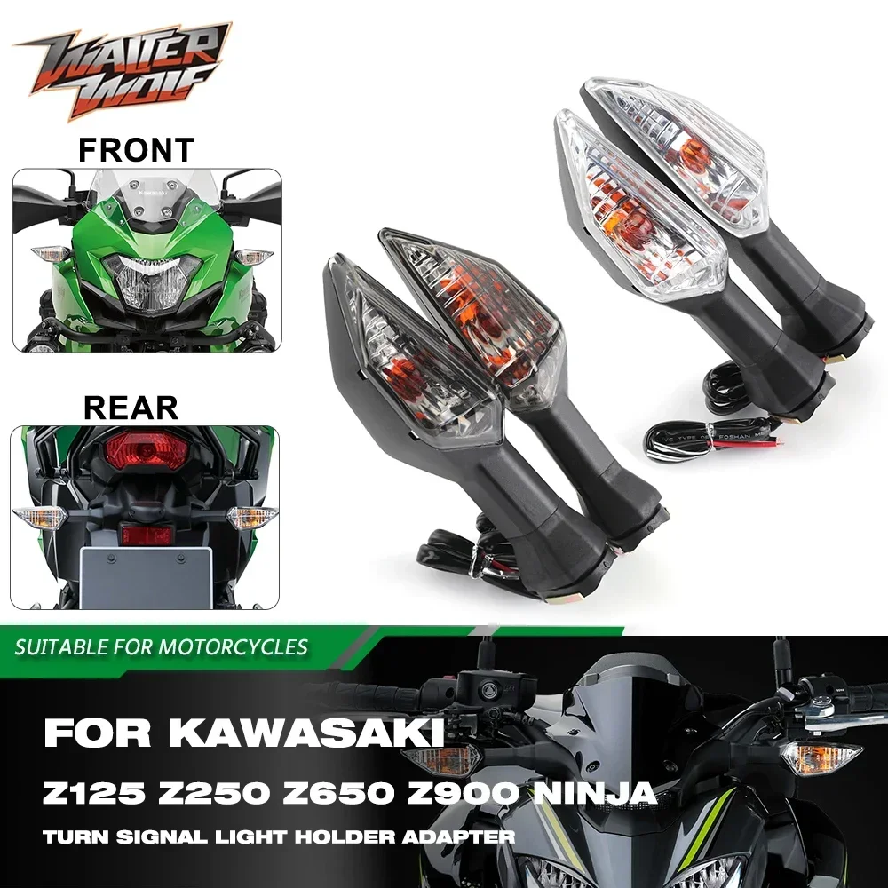 

For Kawasaki Ninja 250 300 400 650 1000 2017-2023 Turn Signal Light Adapter Plate Indicator Lens Cover Z250 Z300 Z400 Z650 Z1000