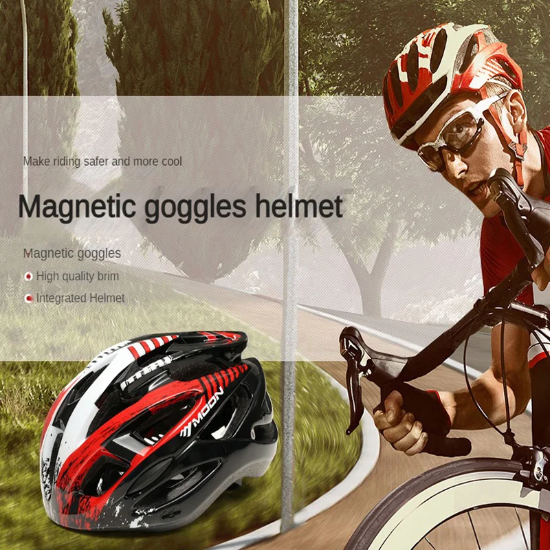 MOON Lightweight Electric Motorcycle Helmet - Adjustable mountain bike helmet for commuting and road riding, ventilated design
