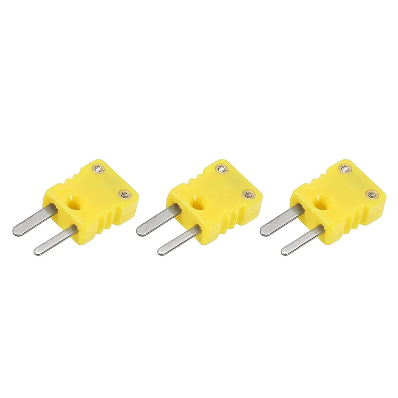 A88E-10X Mini Type K Thermocouple Connector Male Plug Adapter High Temperature 120℃ (248℉) For Thermocouple Sensor Probes
