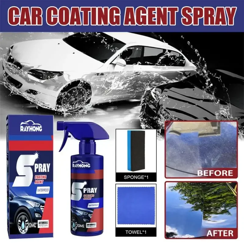 

New 120ml RAYHONG Quick-acting Coating Spray Car Nano-ceramic Coating Agent Car Scratch Repair Glass Hydrophobic Coating Care