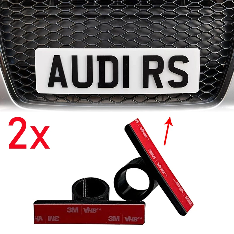 

2PCS Number Plate Clips/Holders For Audi Honeycomb Grills Push & Lock & Removable Replaceable License Plate Accessories ﻿
