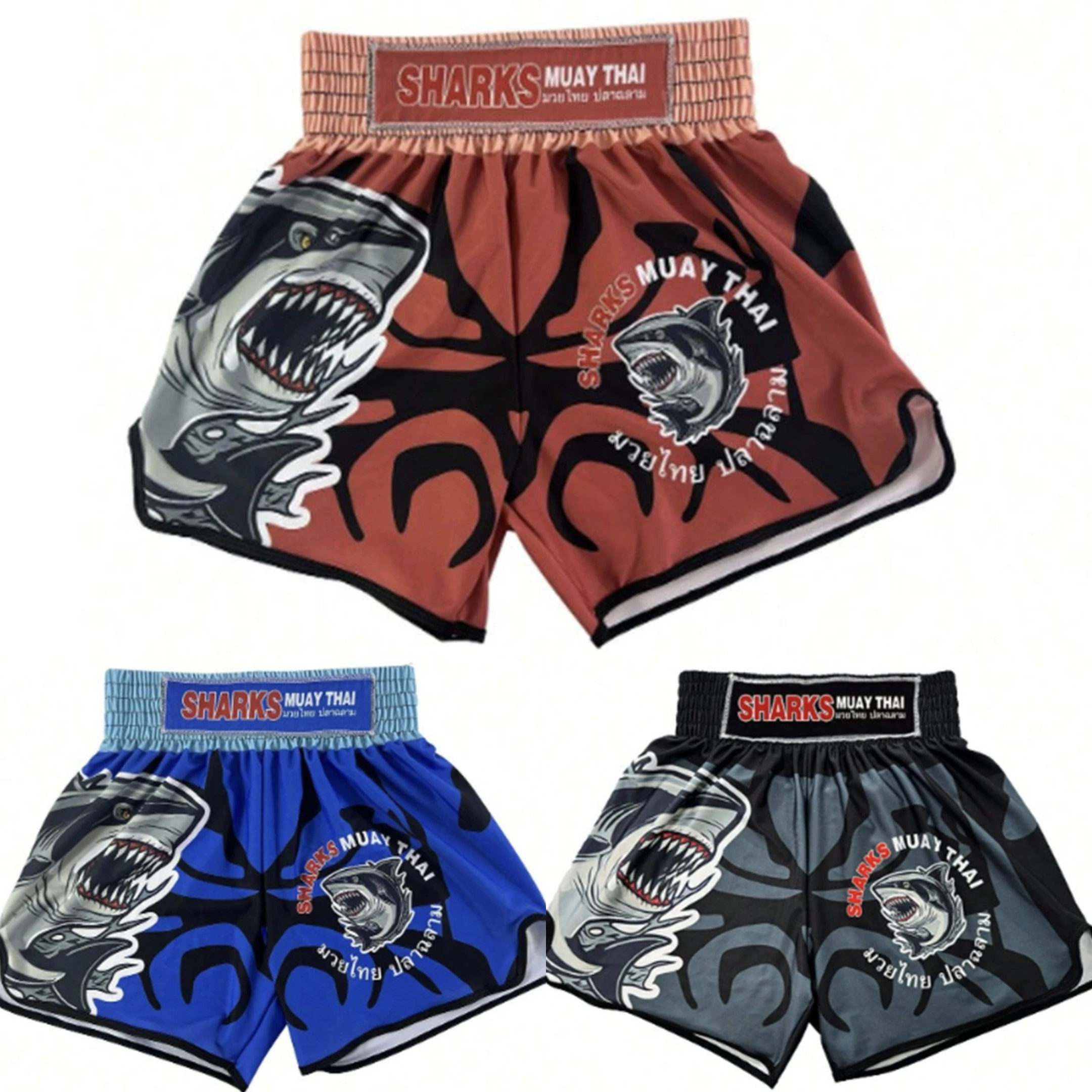 

Muay Thai Boxing orts Qui Dry Fighting Training MMA Fitn Men's Women's Loose Fit Polyester Fiber Daily Sport orts