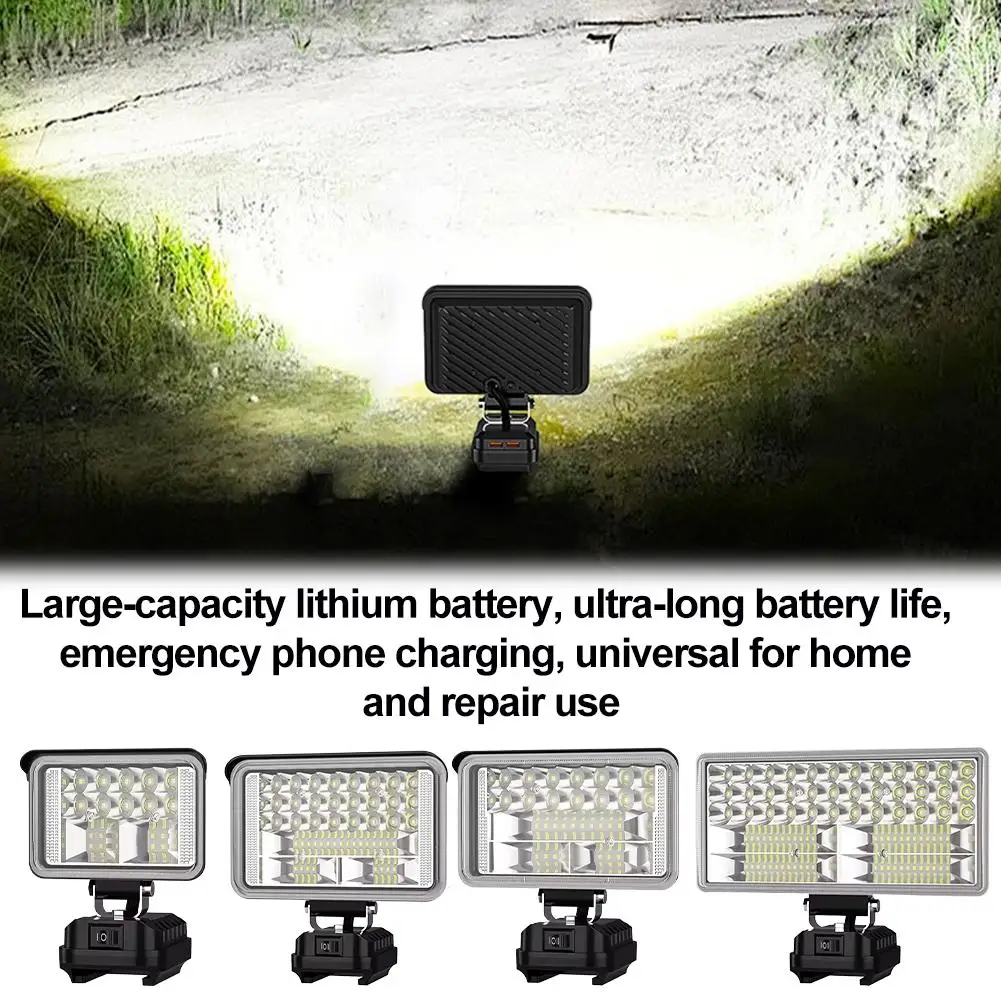  for Makita Led Work Light 3 4 5 8 Inch Waterproof Direct Light Camping Emergency Garage Floodlight Usb Workshop Flashlight D1d0