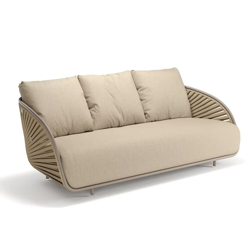 

Nordic Outdoor Sofa Set Terrace Balcony Outdoor Furniture Rattan with Cushion