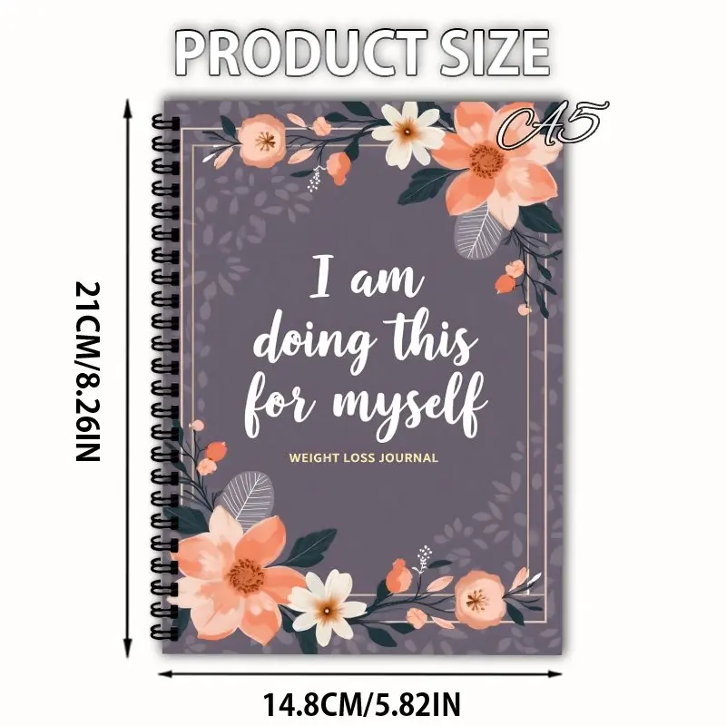 A5 Weight loss diary, daily activity tracker, Exercise diary, diet tracking, and goal setting exercise plan for family use. view 2