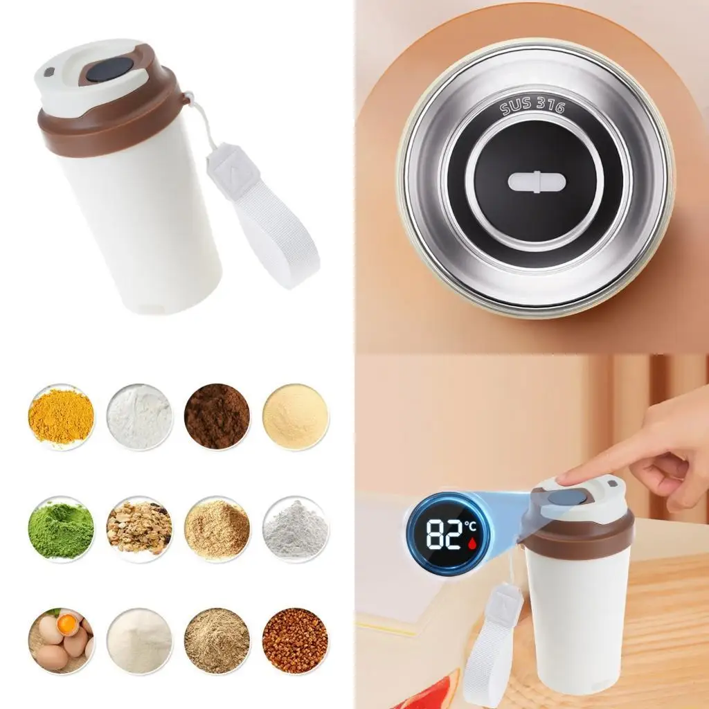 

QX2E Модная кофейная чашка с автоматическим перемешиванием, многофункциональная электрическая кружка для перемешивания с экраном