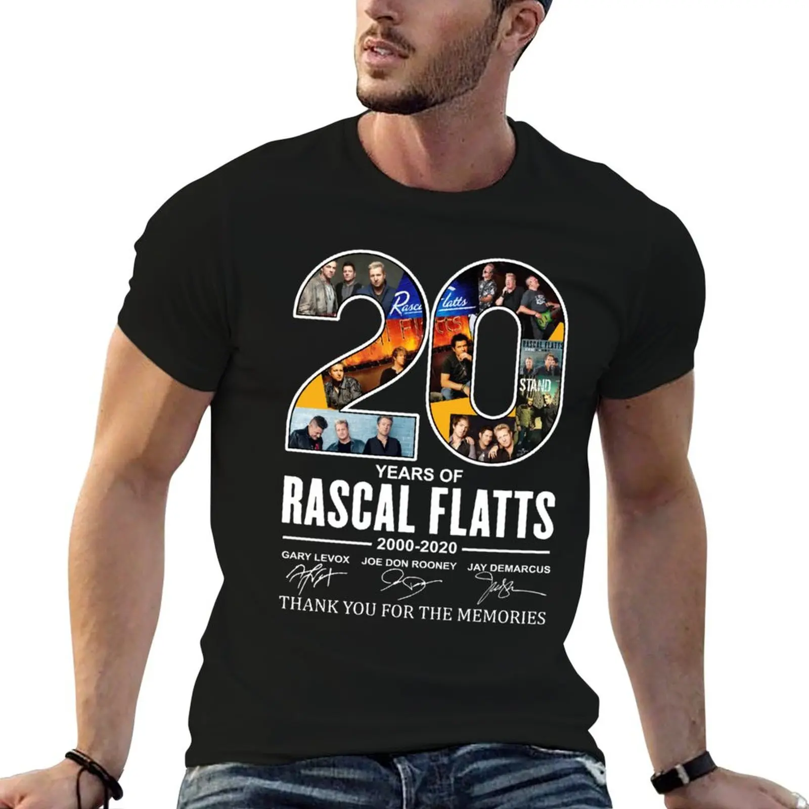 

20 Years Of Rascal Flatts 2000 2020 Thank You For The Memories T-Shirt t shirt man cotton T-Shirt
