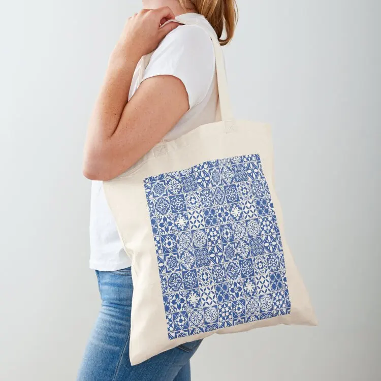 

Blue Small Tiles Pattern Tote Bag tote bag woman sac pour femme custom bags female bag