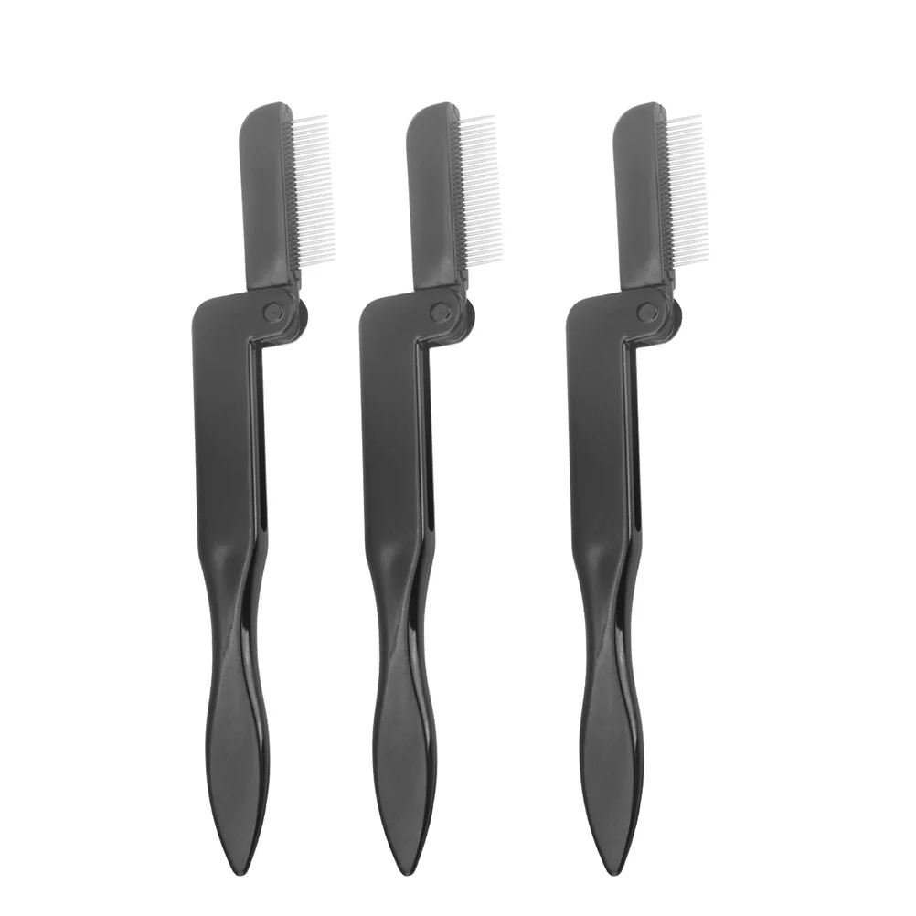 3Pcs 접이식 눈썹 브러쉬 속눈썹 빗 매일 미용 관리를위한 휴대용 다목적 메이크업 도구 화장품 액세서리