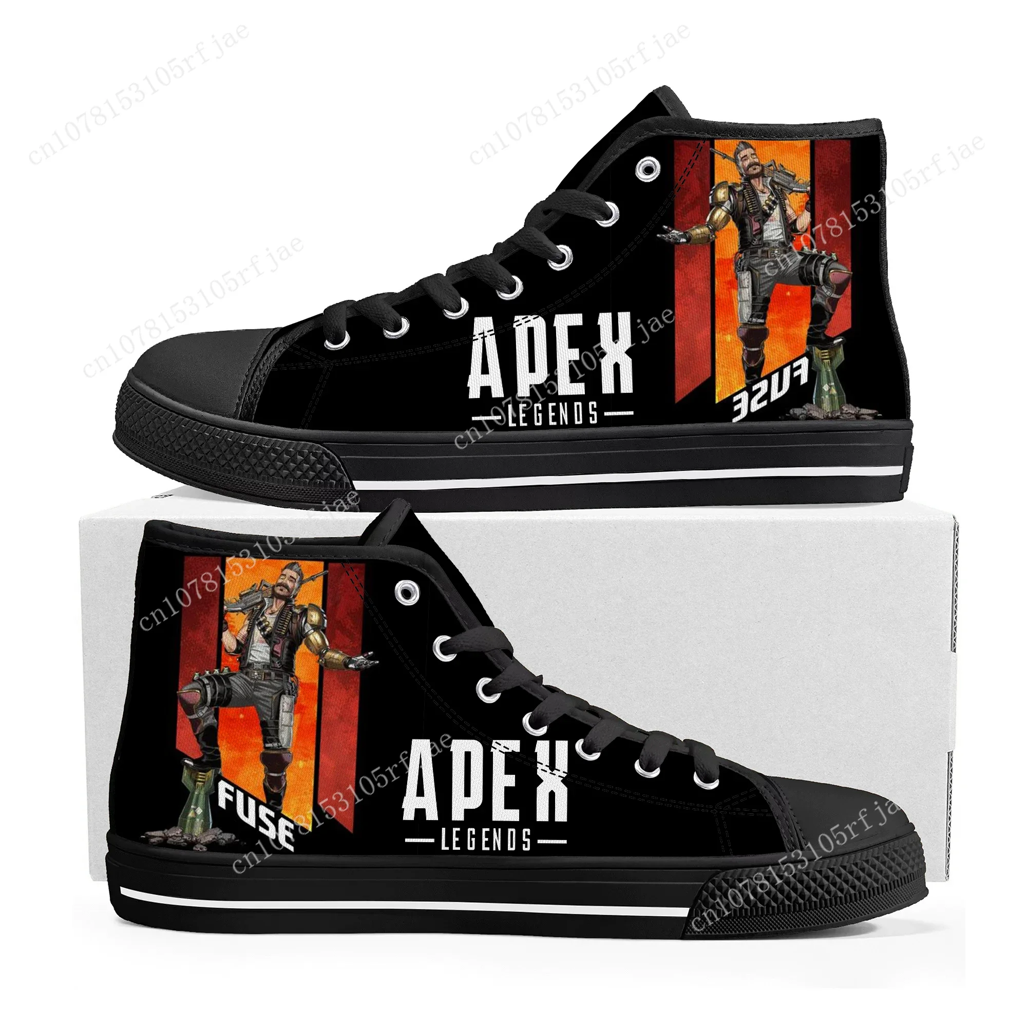 

Apex Legends Fuse High Top Sneakers Hot Cartoon Game Mens Womens Teenager High Quality Canvas Sneaker Custom Built Couple Shoes