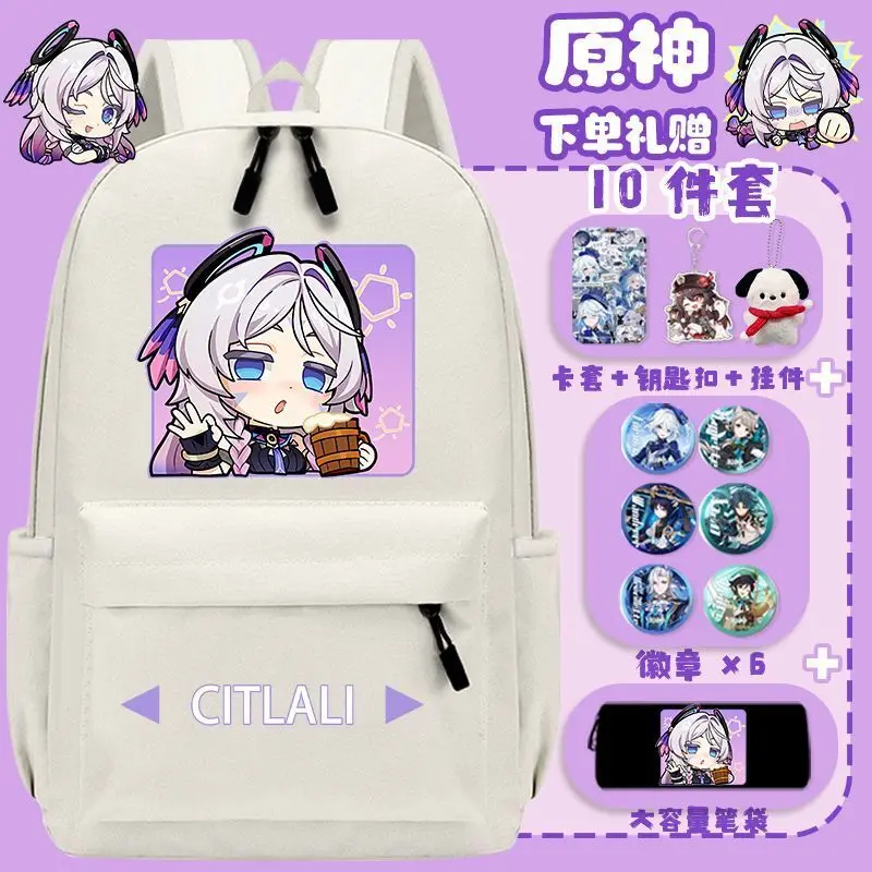 

Genshin Impact Ginku Dream Of Yue Rui Xie Anime Pain Bag High Middle School Student Large Capacity Double Shoulder Backpack ANI