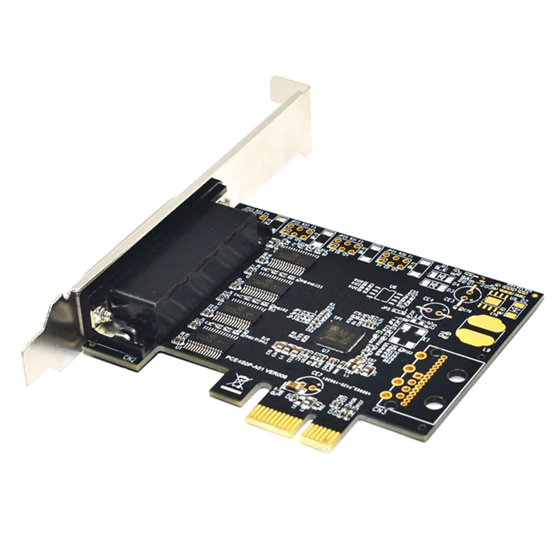 

5X PCI-E Карта последовательного порта Pcie к 4 последовательных порта RS232 9-контактная 4-портовая плата расширения промышленного управления AX99100 с кабелем