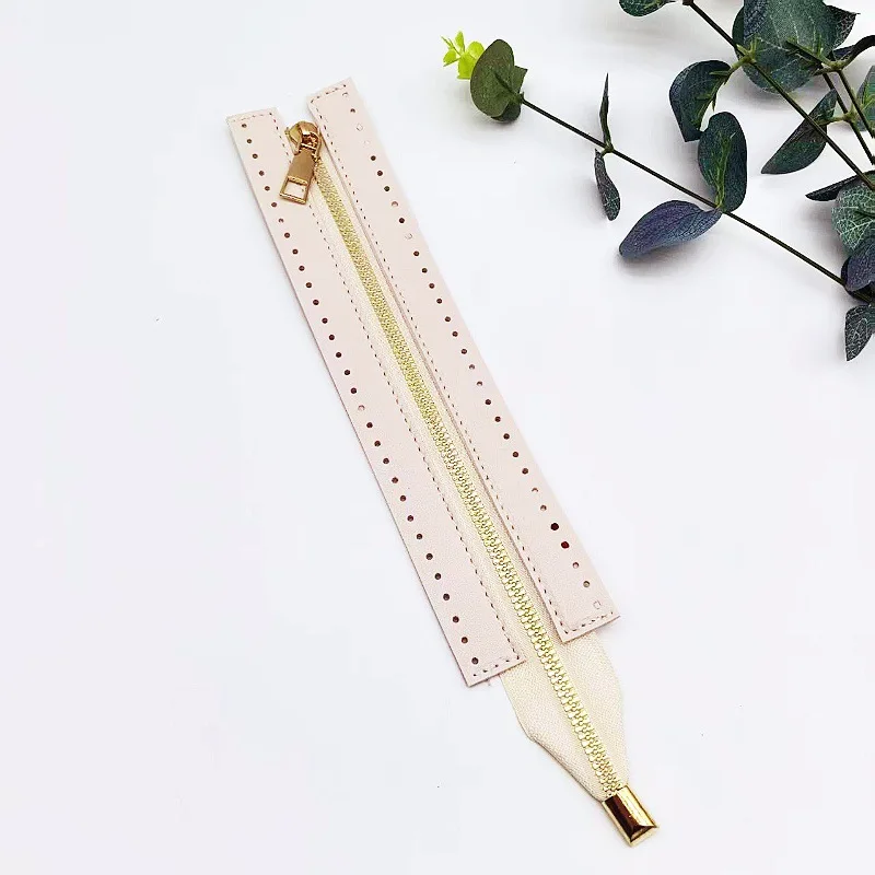 24cm DIY Handmade Bag Zipper Accessories 6-Color DIY Handmade Bag Zipper 24cm Pu Metal Zipper Woven Bag Accessories
